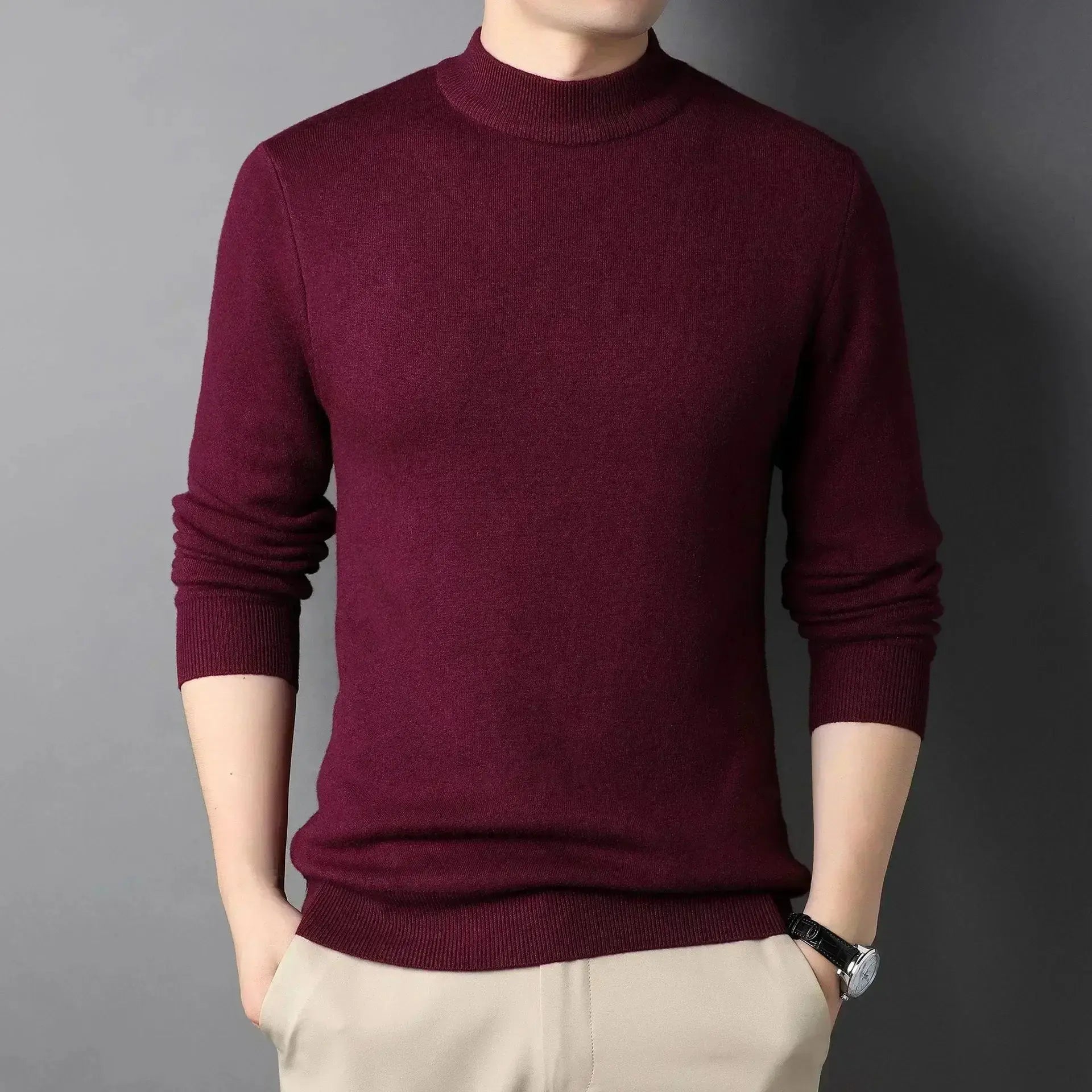 Kaschmirpullover Damien mit hohem Kragen