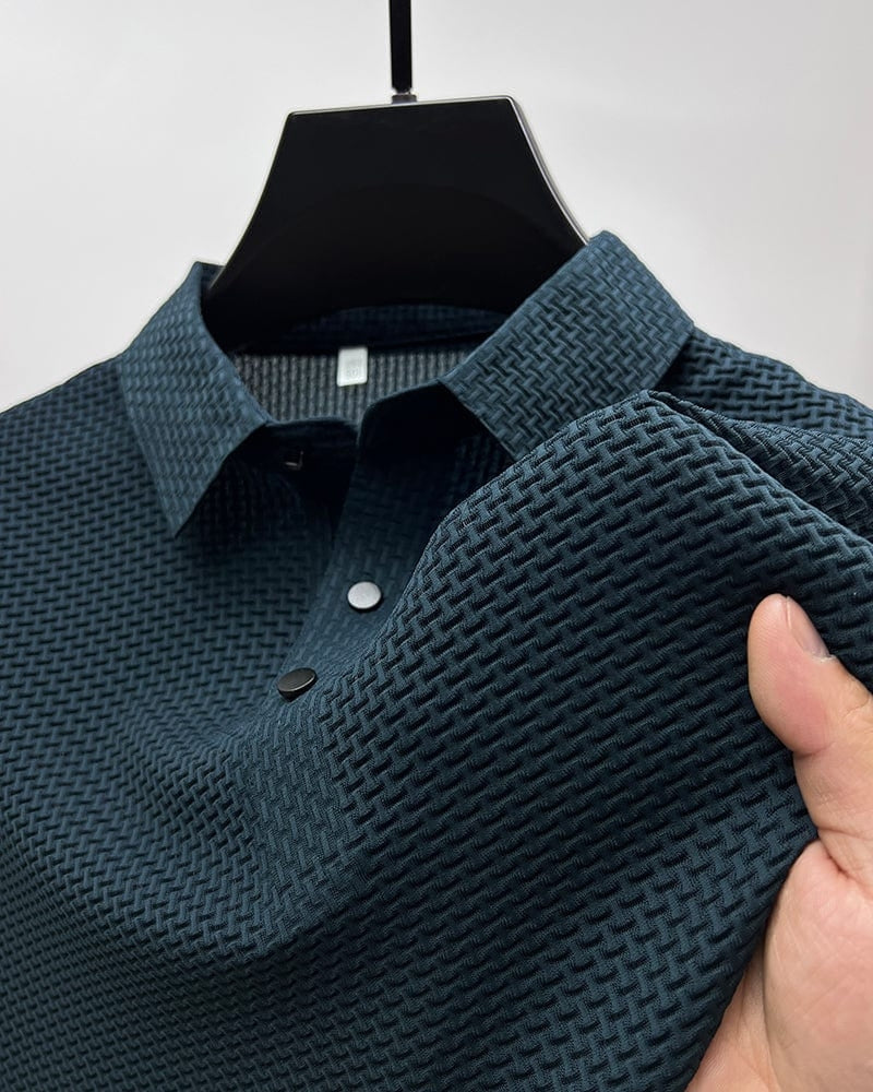 Komfortables strukturiertes Stretch-Poloshirt