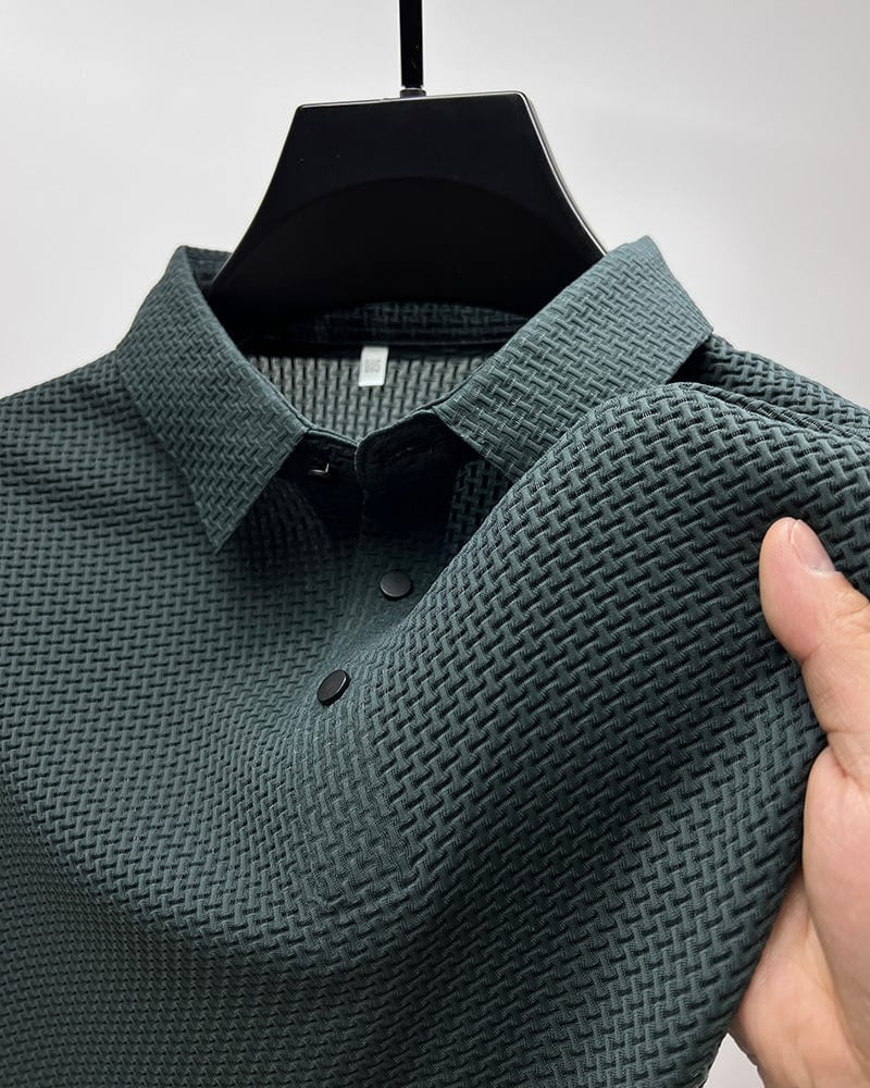 Komfortables strukturiertes Stretch-Poloshirt