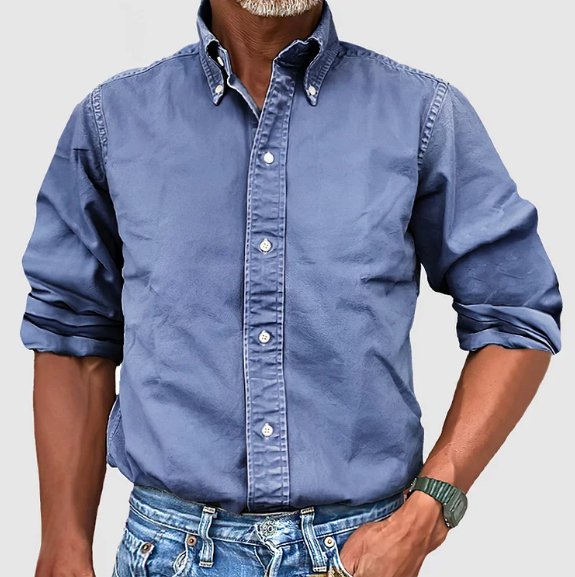 Klassisches, langärmliges Freizeithemd aus Denim