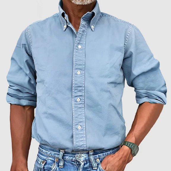 Klassisches, langärmliges Freizeithemd aus Denim