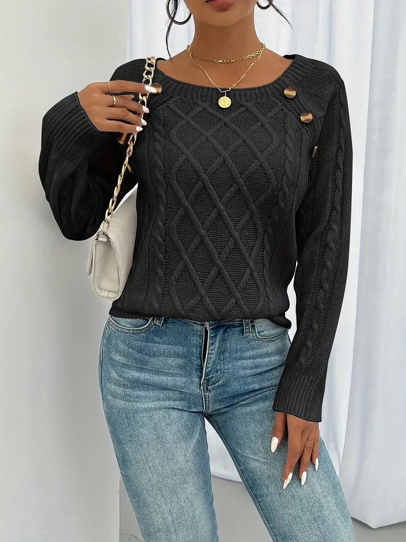 Eleganter Pullover mit Knöpfen Elise