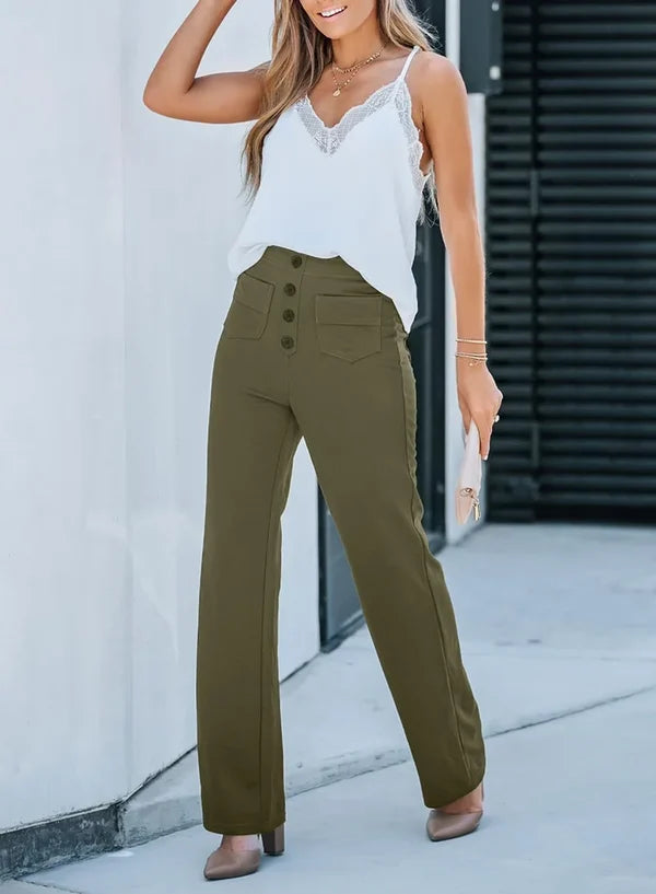 Sophie Stretchhose mit hoher Taille und Seitentaschen
