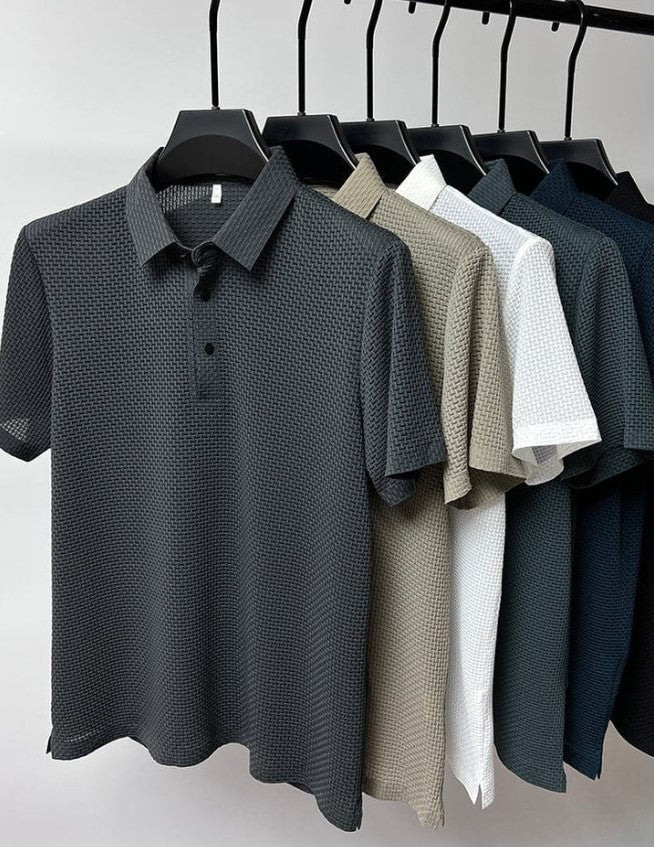 Komfortables strukturiertes Stretch-Poloshirt
