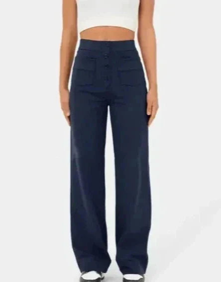 Sophie Stretchhose mit hoher Taille und Seitentaschen