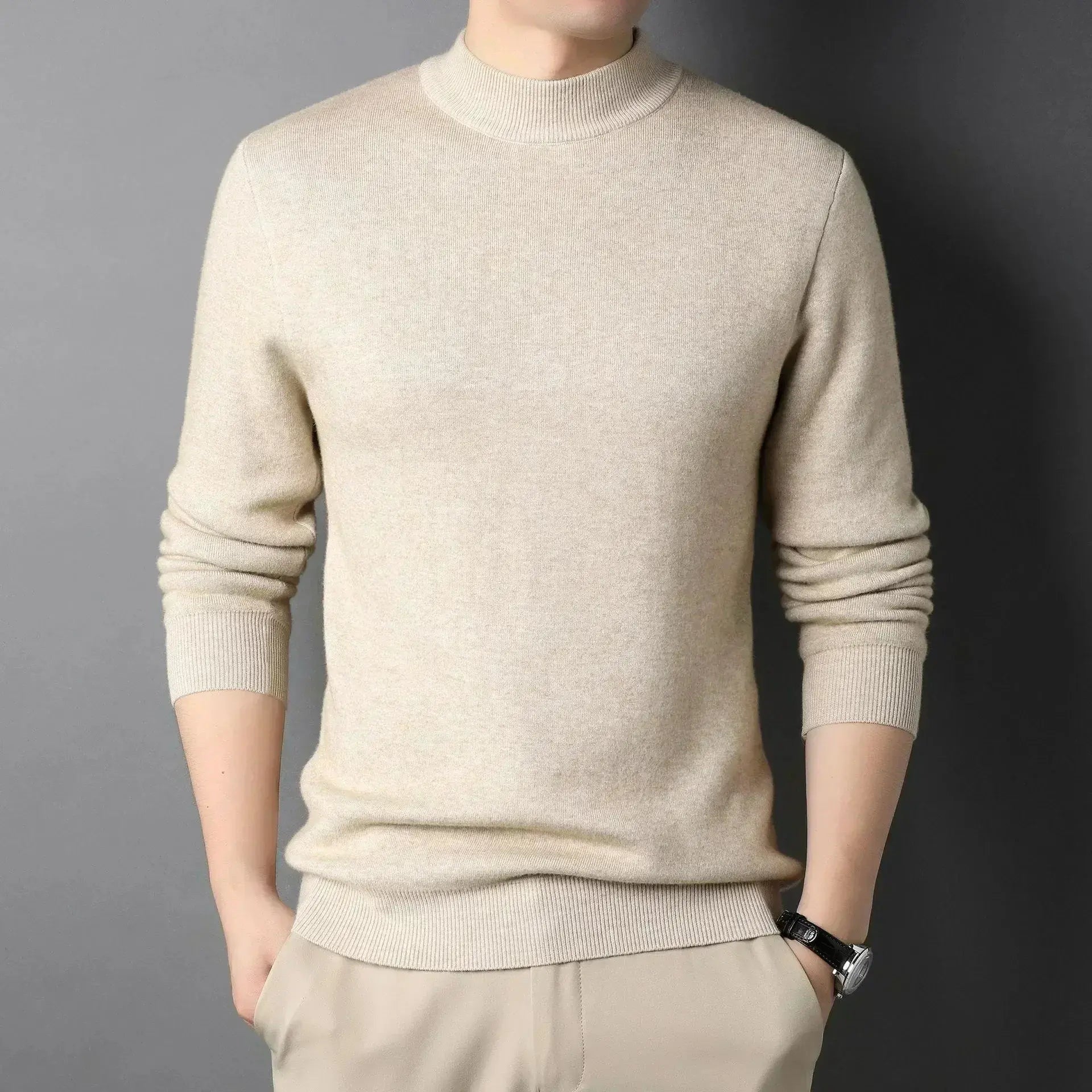 Kaschmirpullover Damien mit hohem Kragen