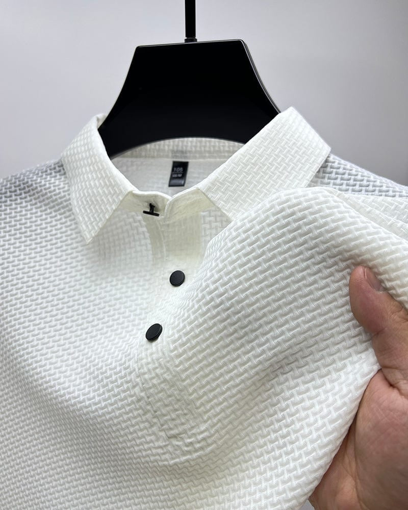 Komfortables strukturiertes Stretch-Poloshirt