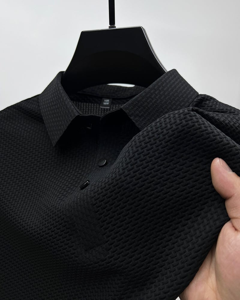 Komfortables strukturiertes Stretch-Poloshirt