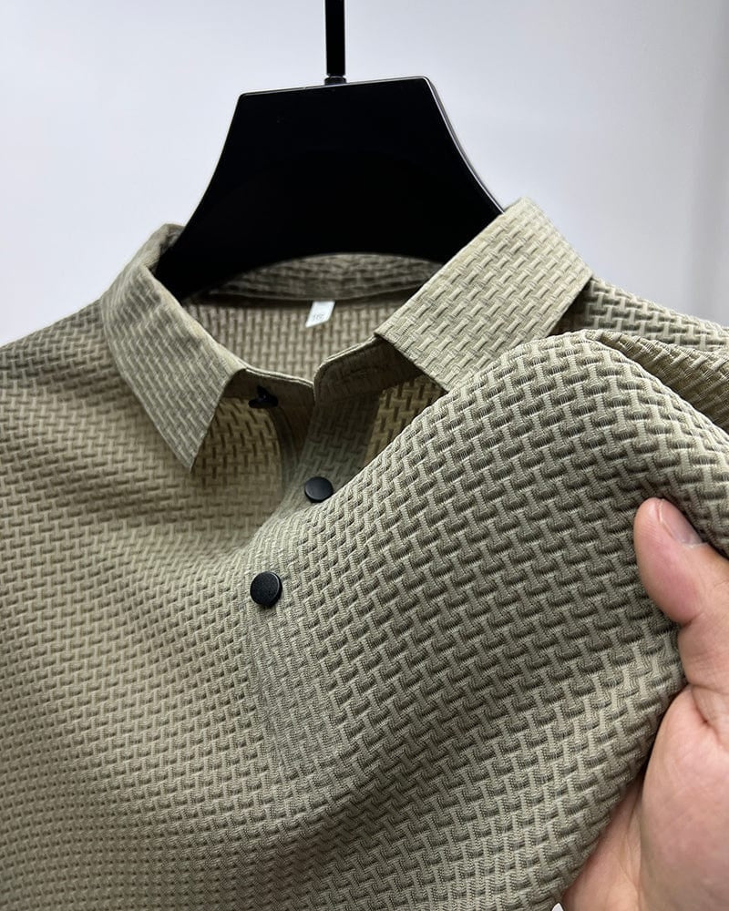 Komfortables strukturiertes Stretch-Poloshirt