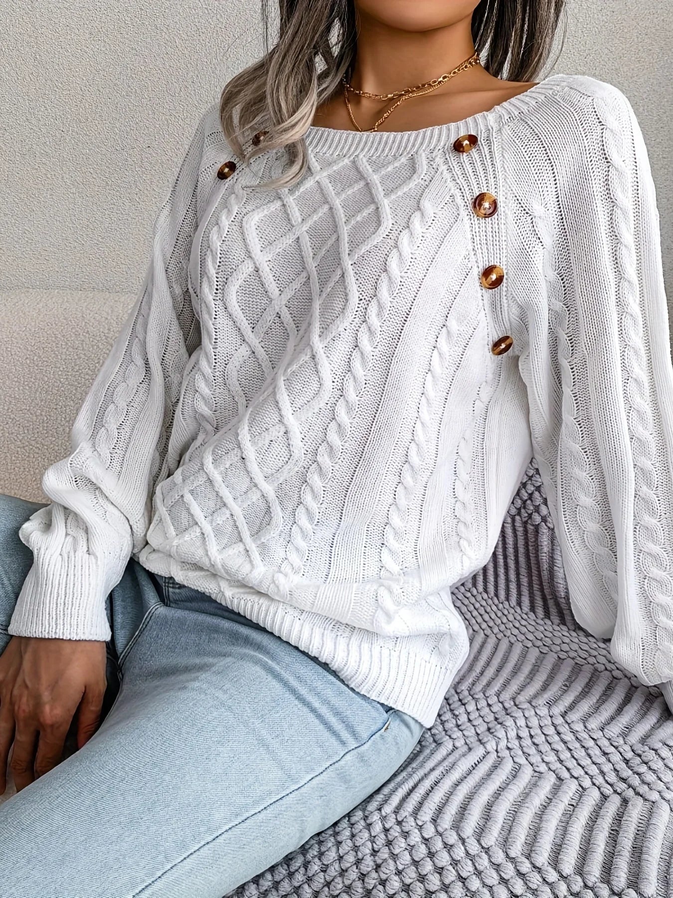 Eleganter Pullover mit Knöpfen Elise