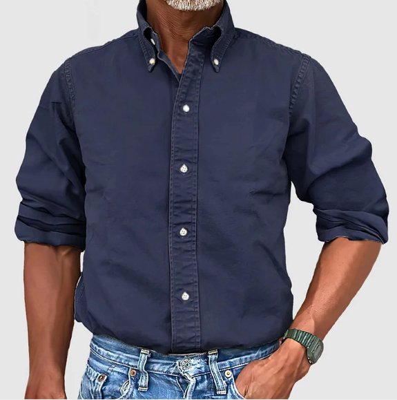 Klassisches, langärmliges Freizeithemd aus Denim
